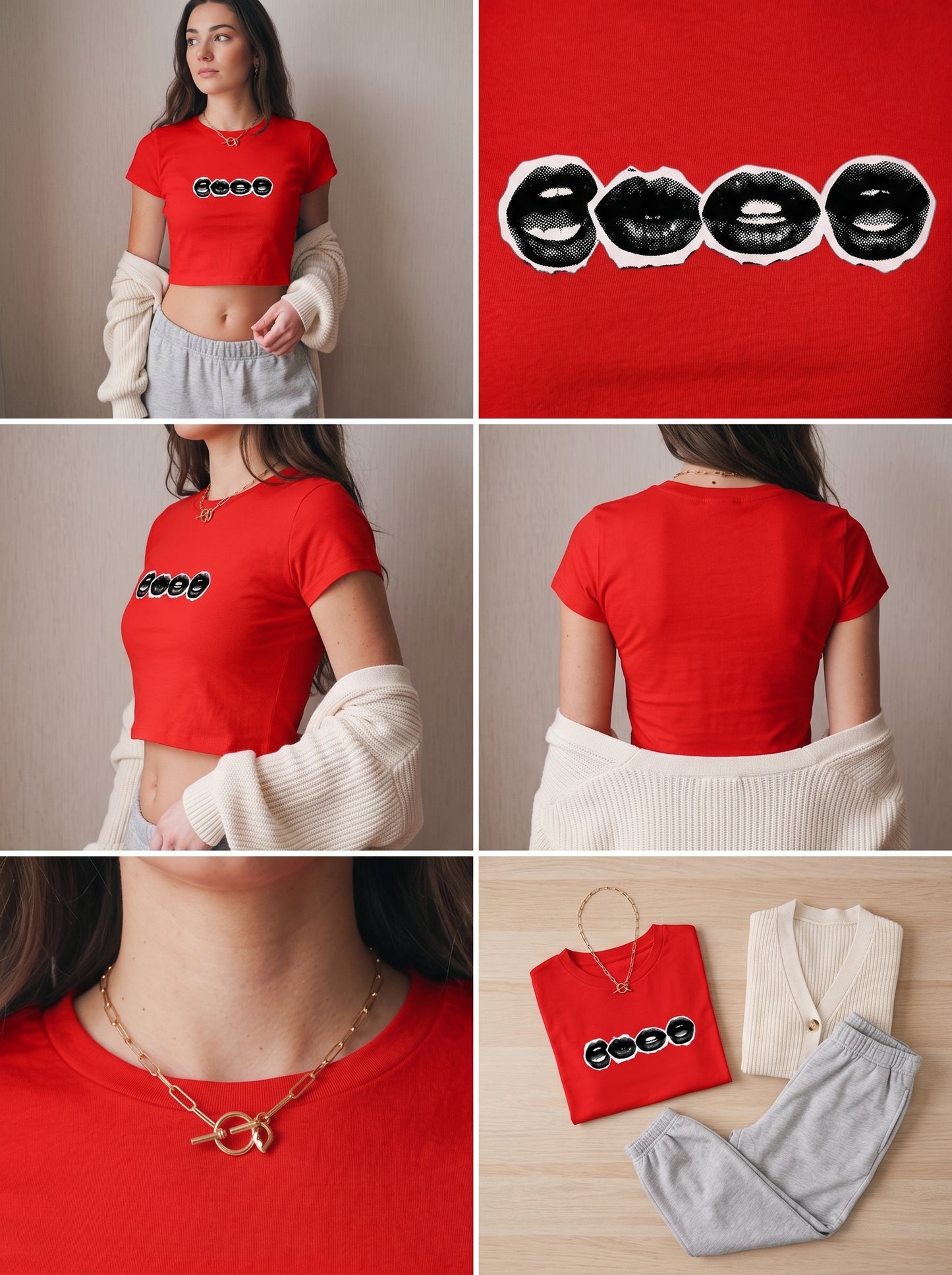 Noir Kisses Graphic Top