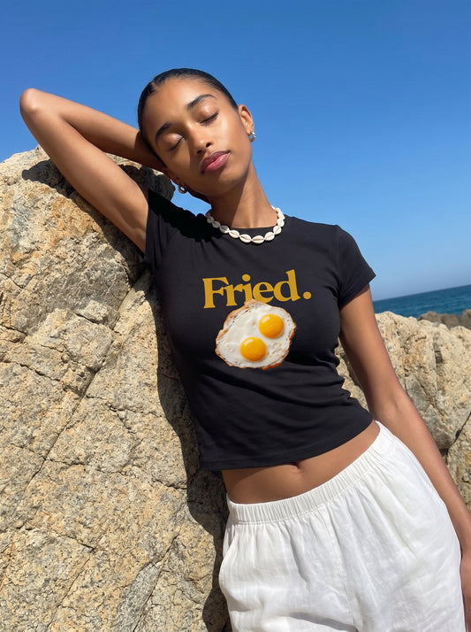 Fried Eggs Crop Top Tees